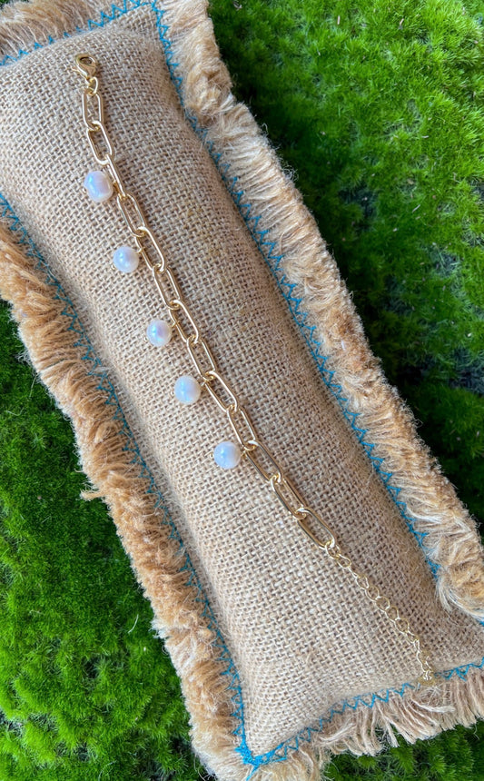 The Elle Gratitude Pearl Charm Bracelet