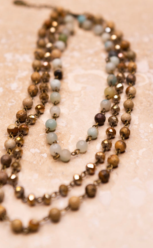 The Emma Faith Necklace Jasper/amazonite