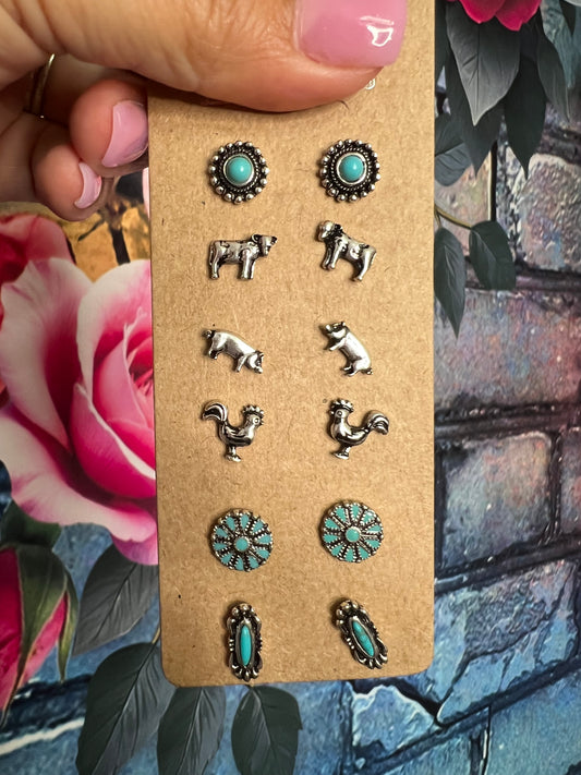 Earrings - 6 pair stud pallet