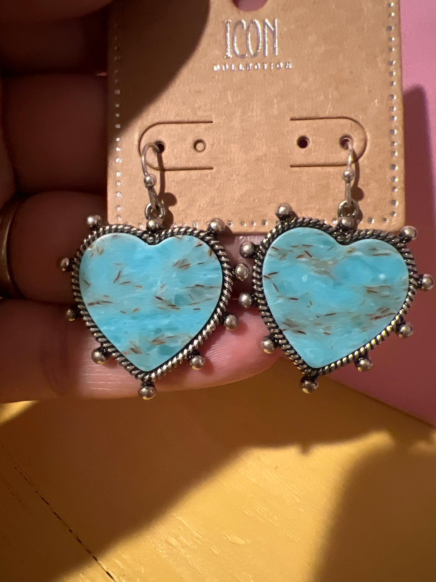 Turquoise Heart Earrings