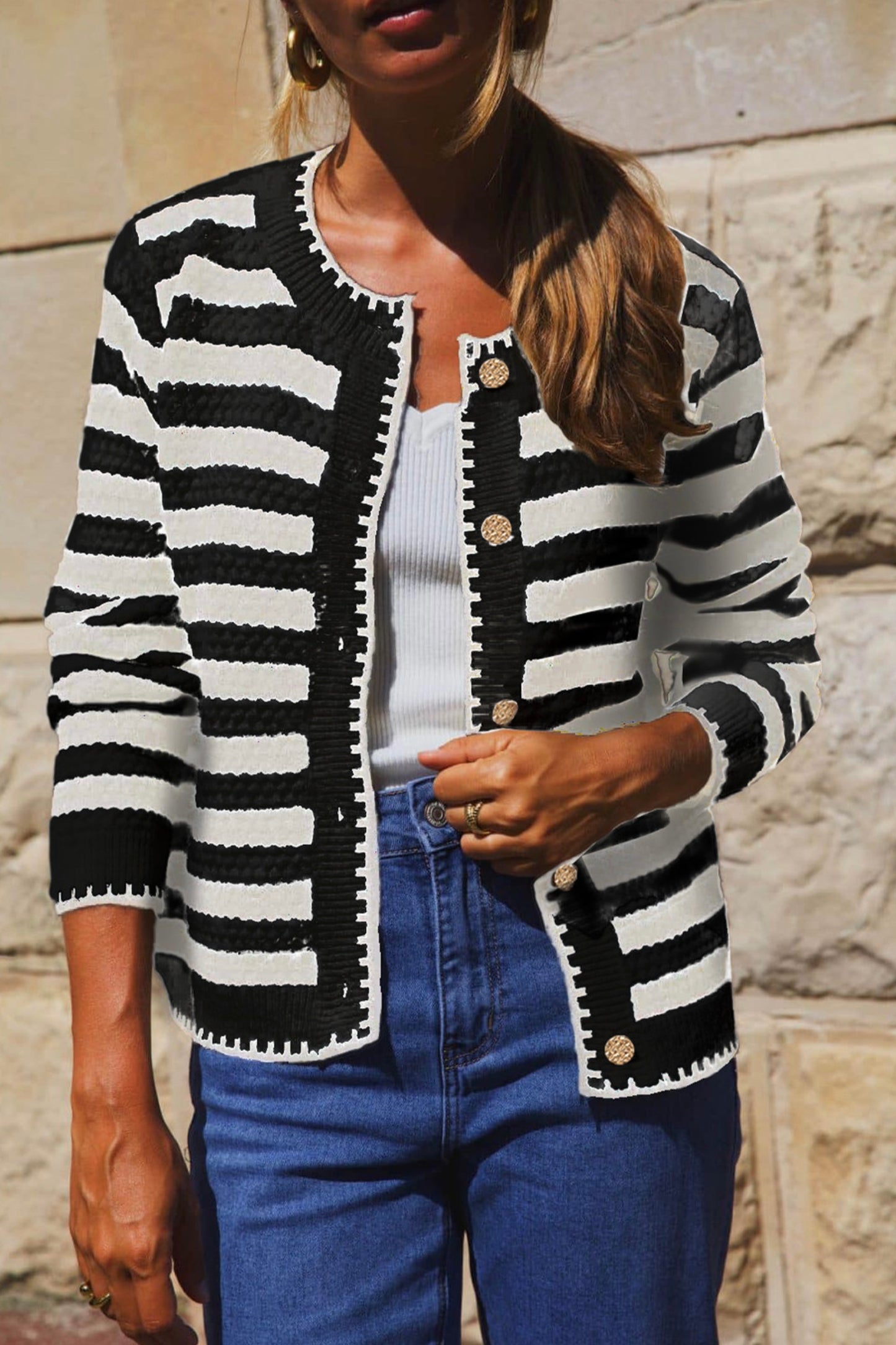 Cute & Comfy Stripe Button up Cardigan Sweater