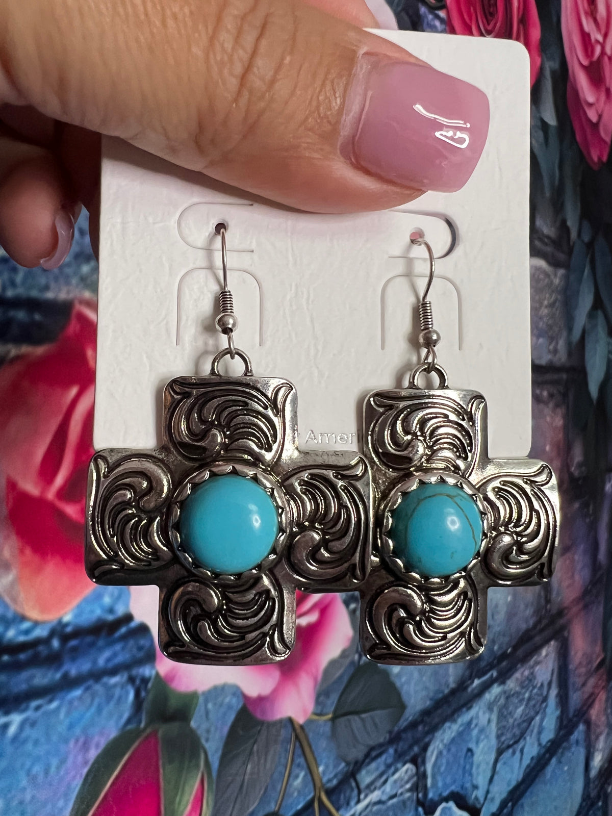 Earrings - Silver Cross earrings
