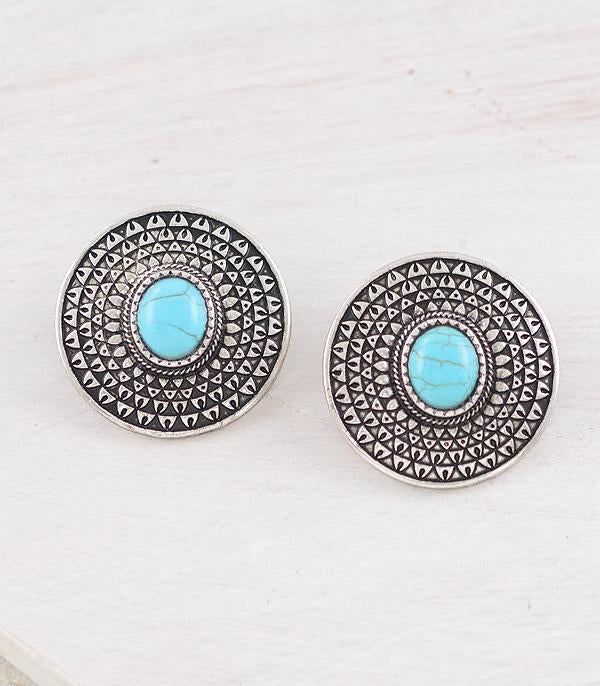 Beautiful Turquoise Concho Earrings