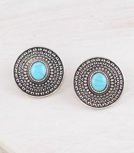 Beautiful Turquoise Concho Earrings