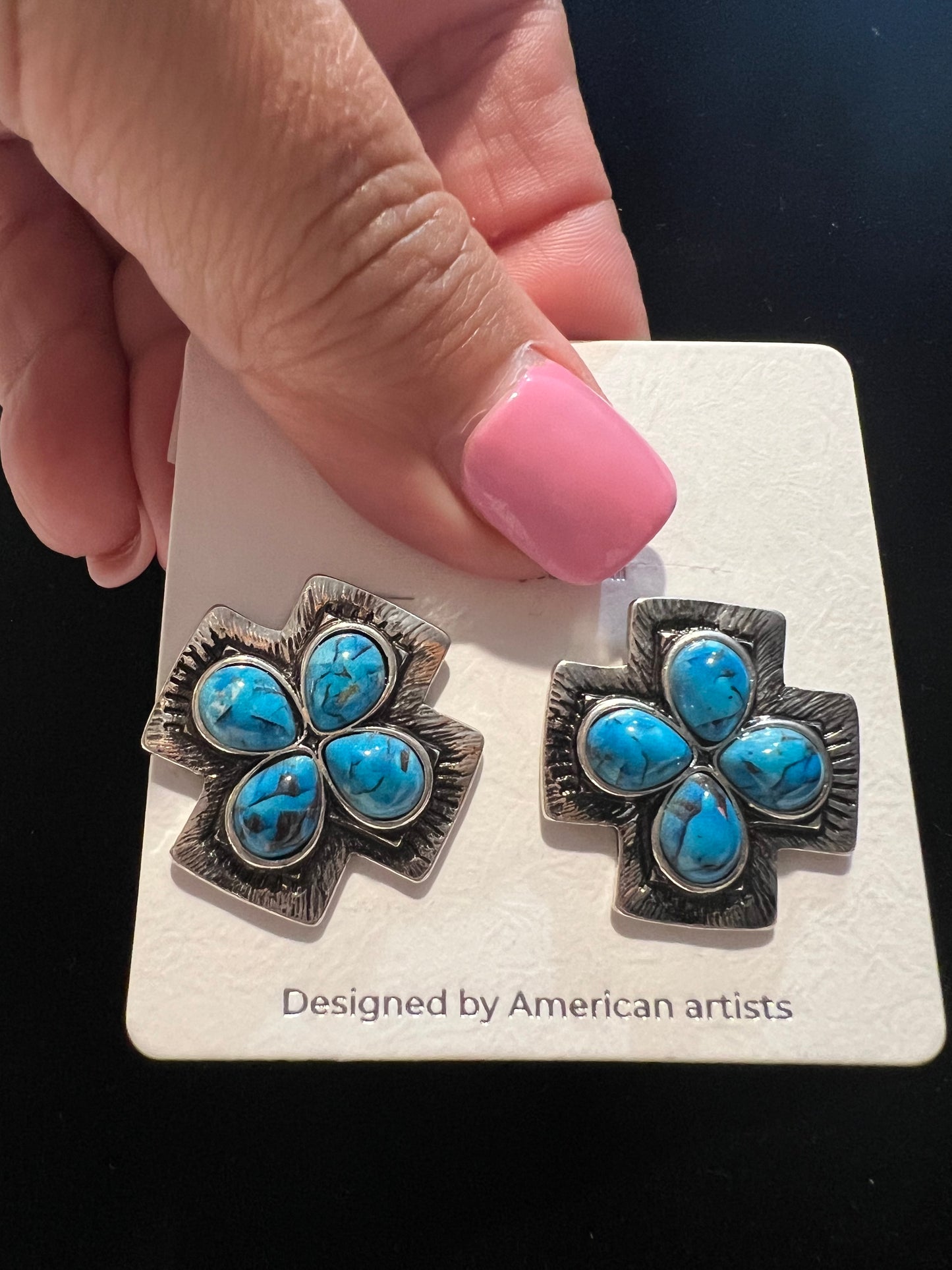 Cuteness overload cross earrings