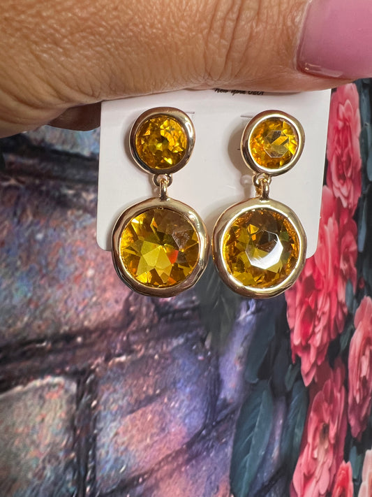 Earrings - double stone earrings