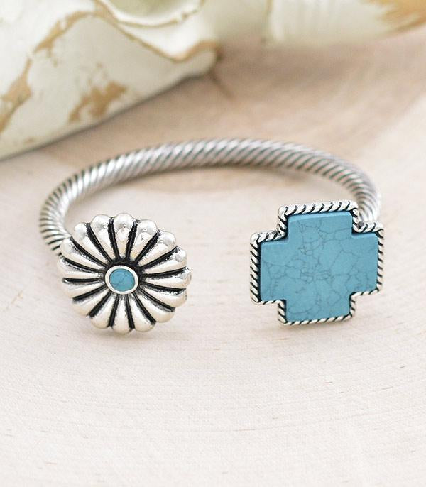 Western Turquoise Cross Cuff Bracelet