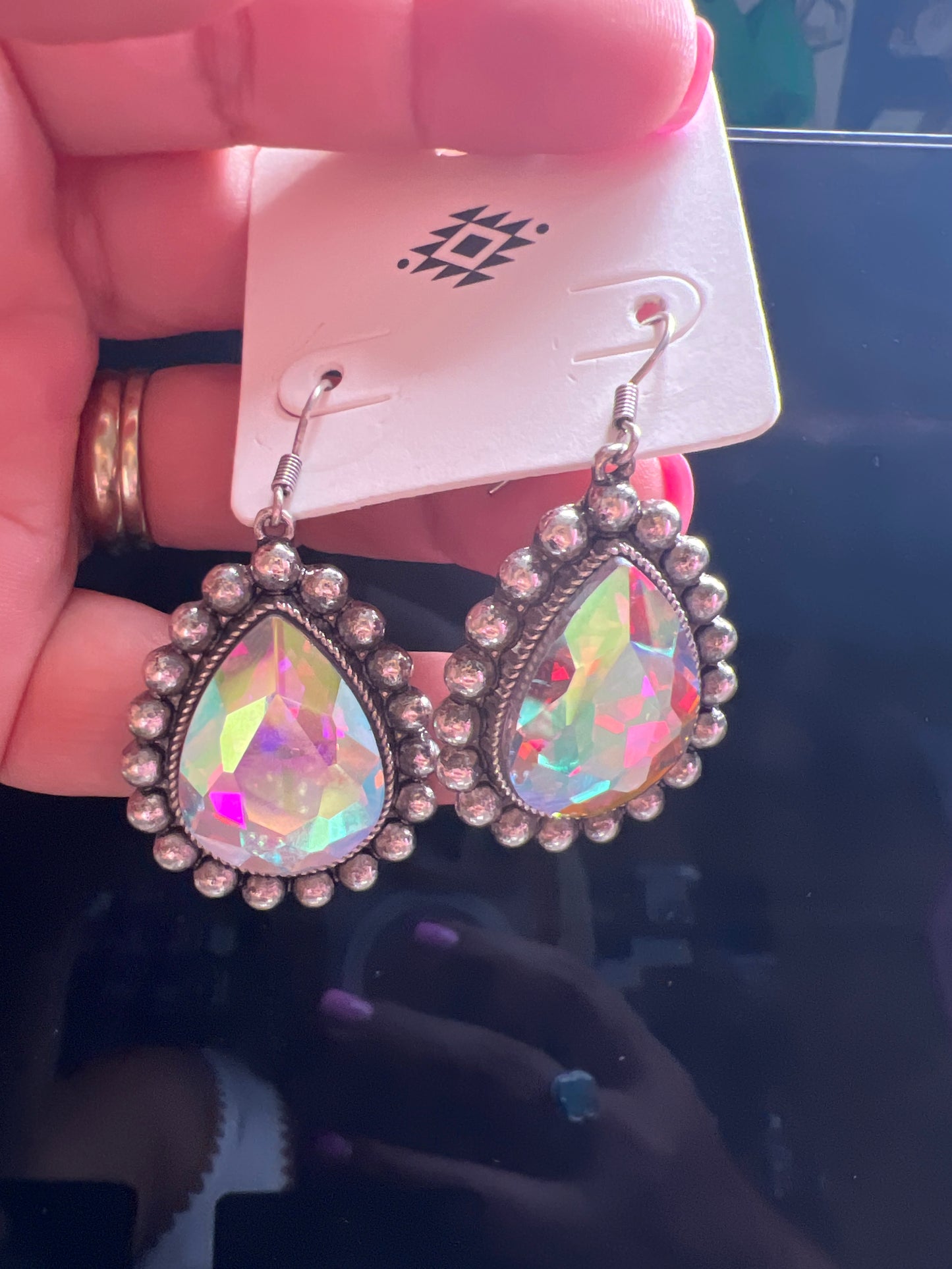 Silver tear drop earrings
