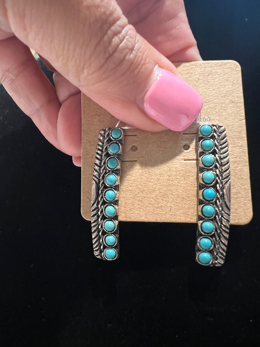 Native Style silver and turquoise earrings