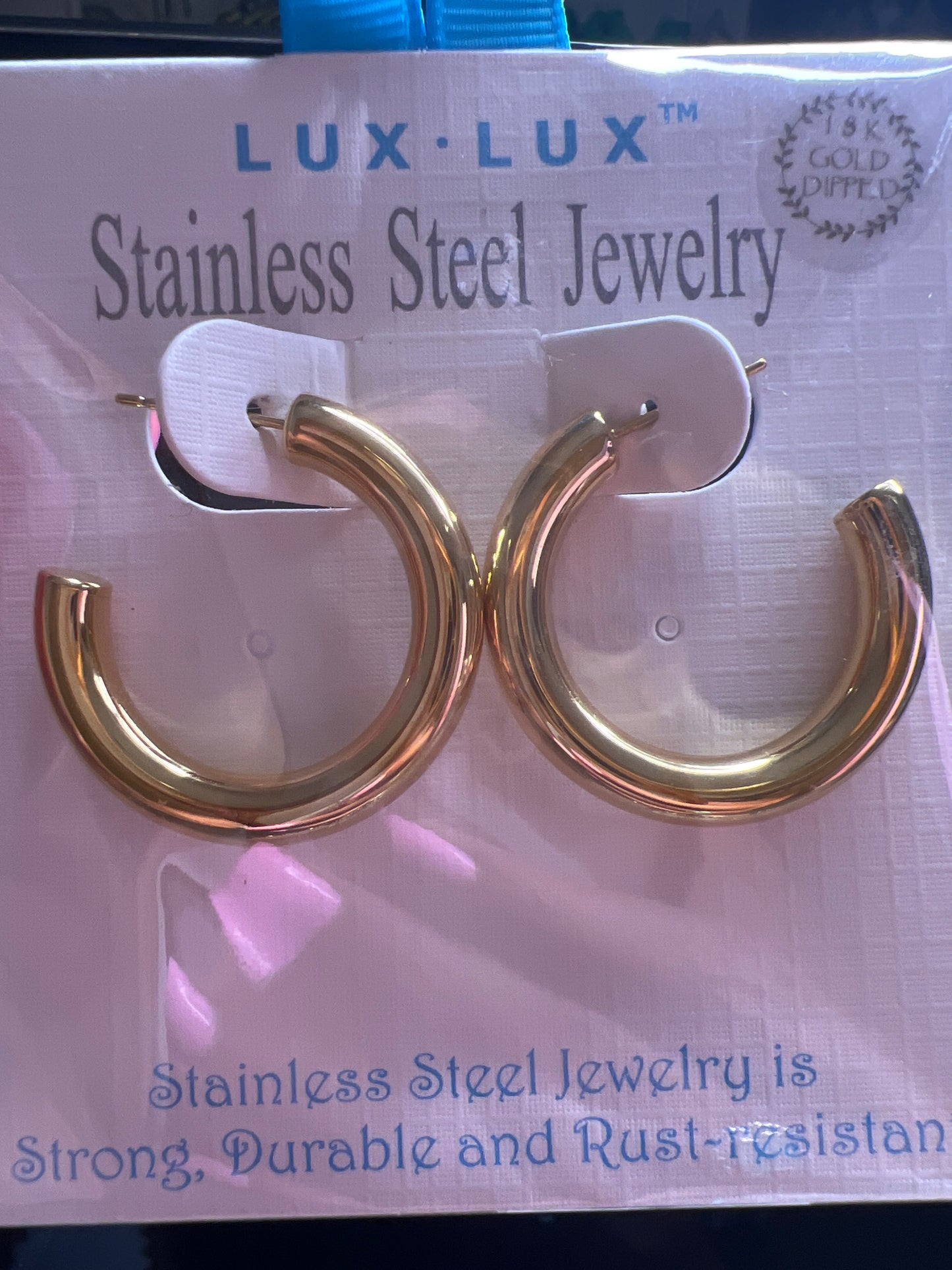 Stainless Steel Gold Loop earrings