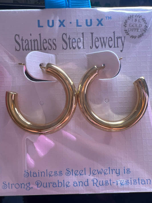 Stainless Steel Gold Loop earrings