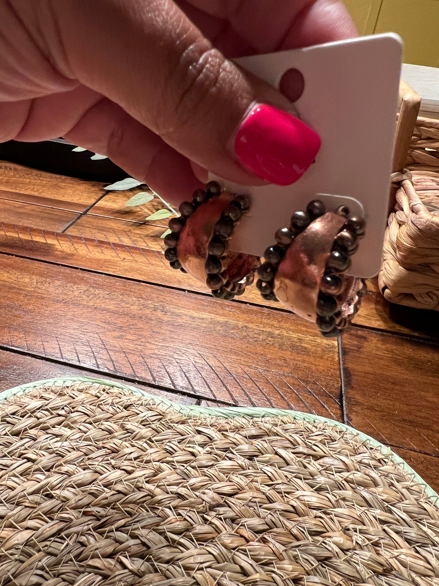 Bronze hoop earrings