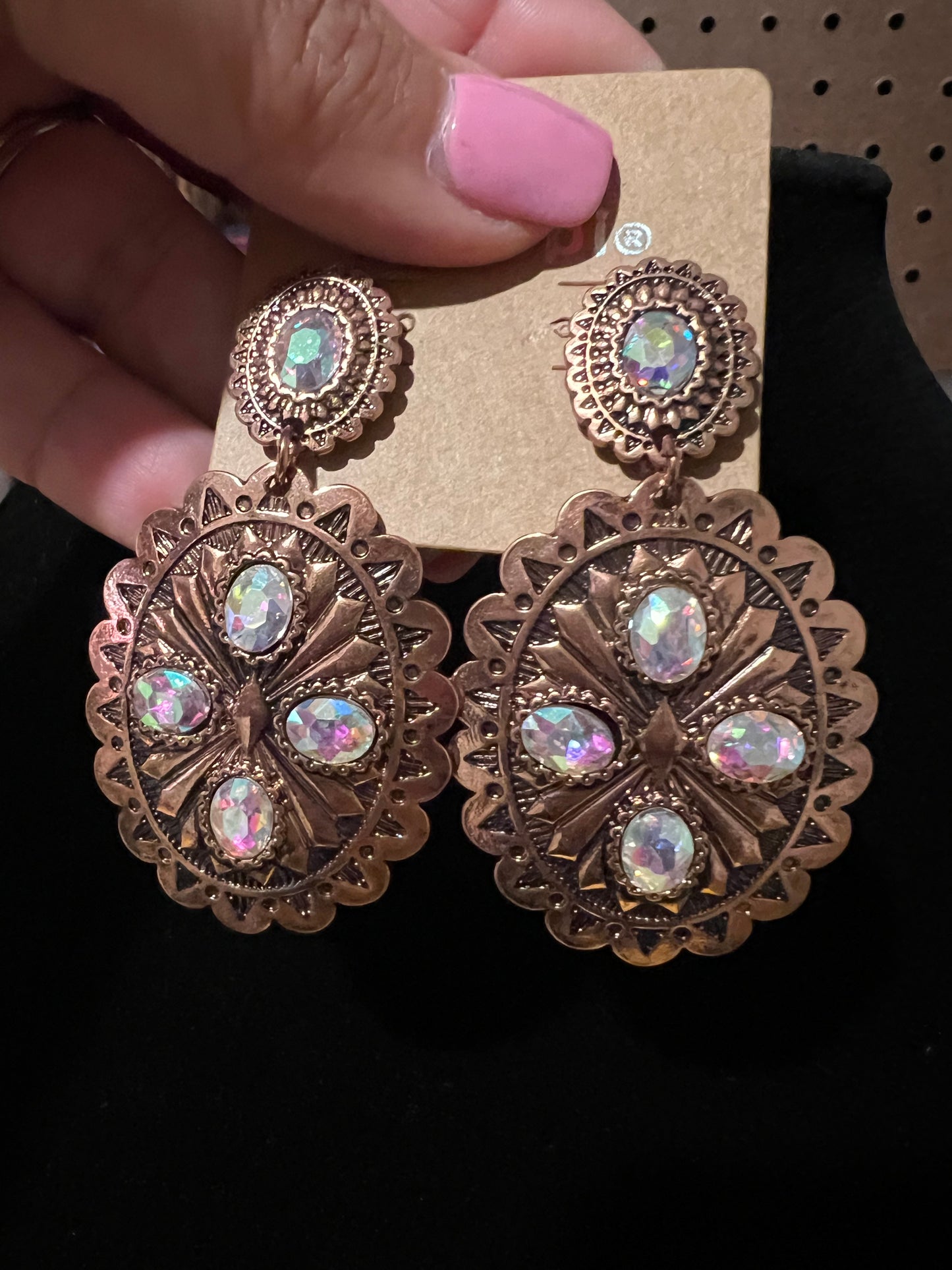 Gorgeous Bronze double oval earrings