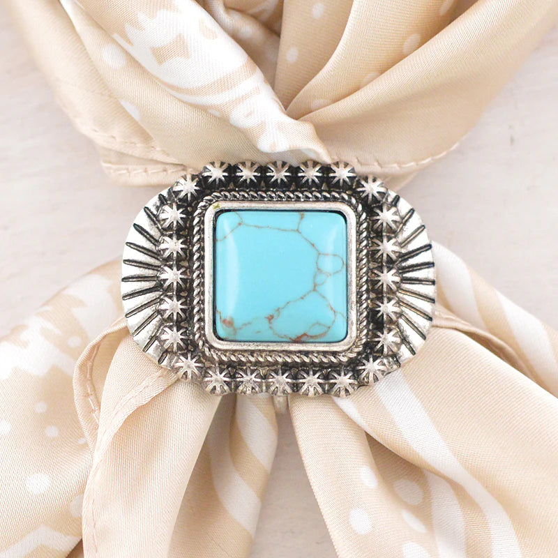 Western Turquoise Concho Scarf Slide