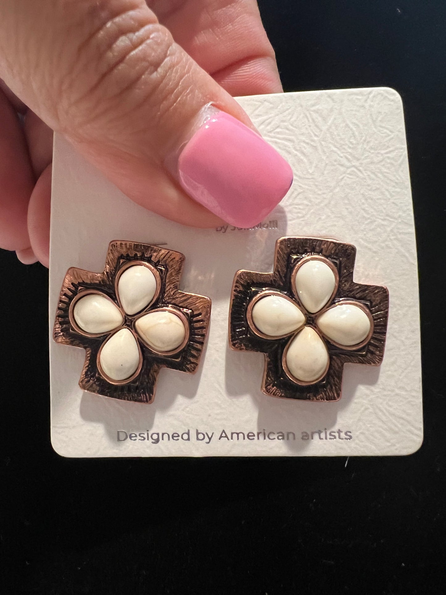 Cuteness overload cross earrings