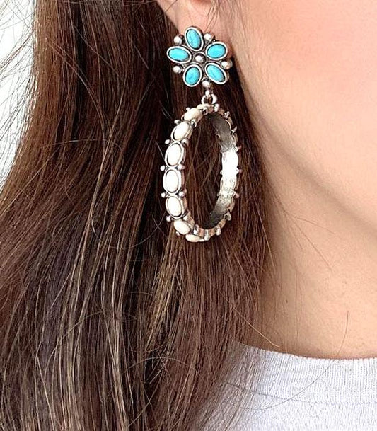 Beautiful Flower Hoop Earrings
