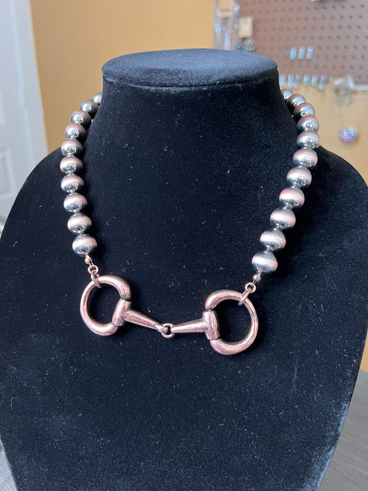 Bronze beaded necklace with Bit