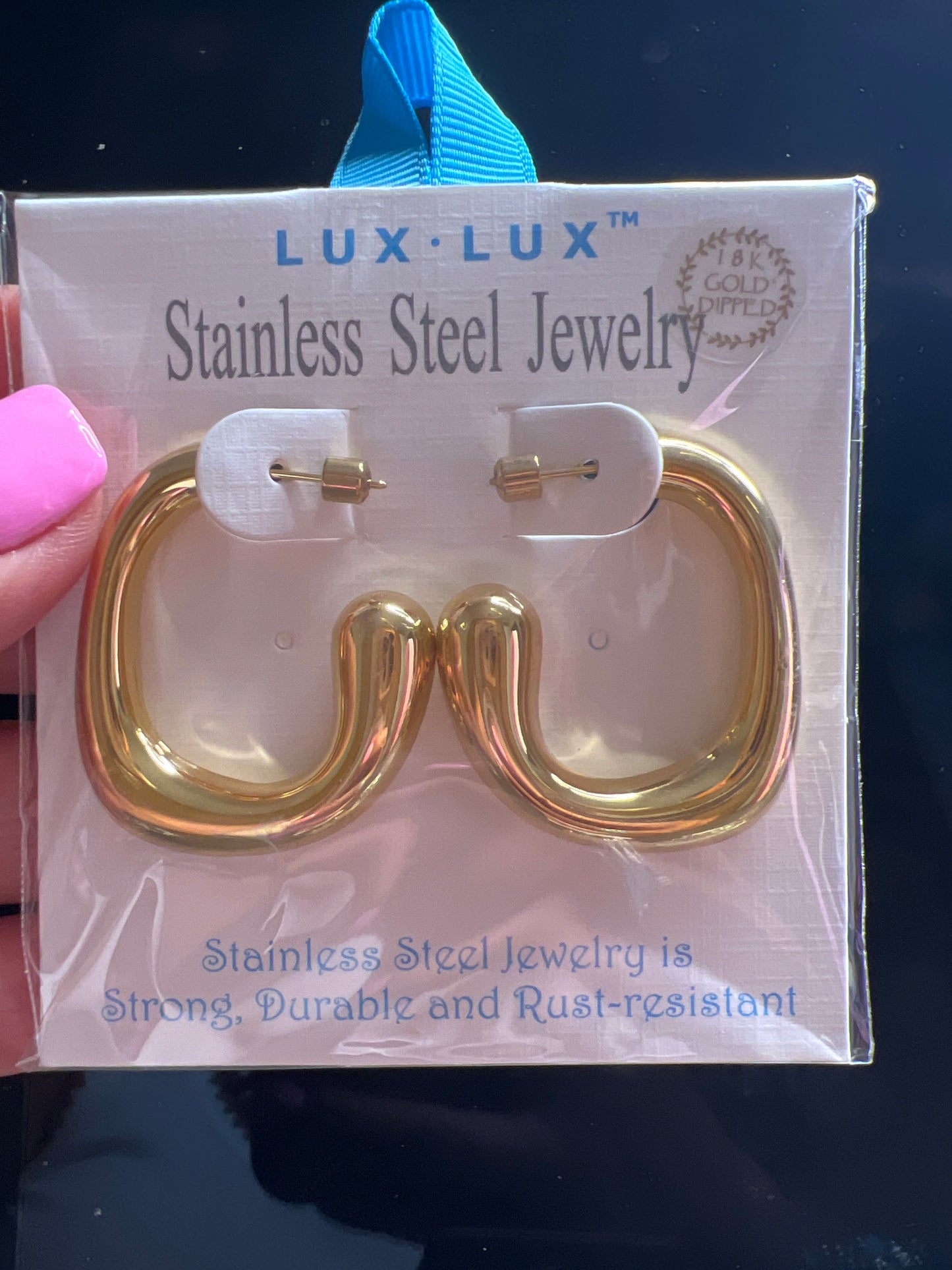 Stainless steel gold earrings