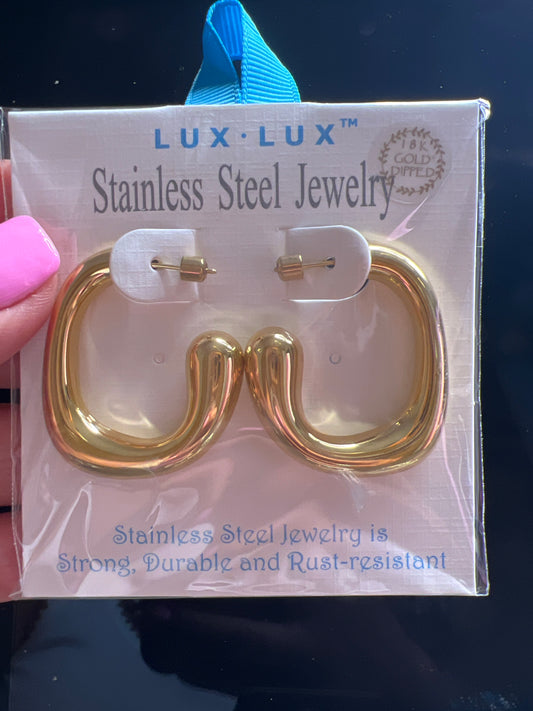 Stainless steel gold earrings