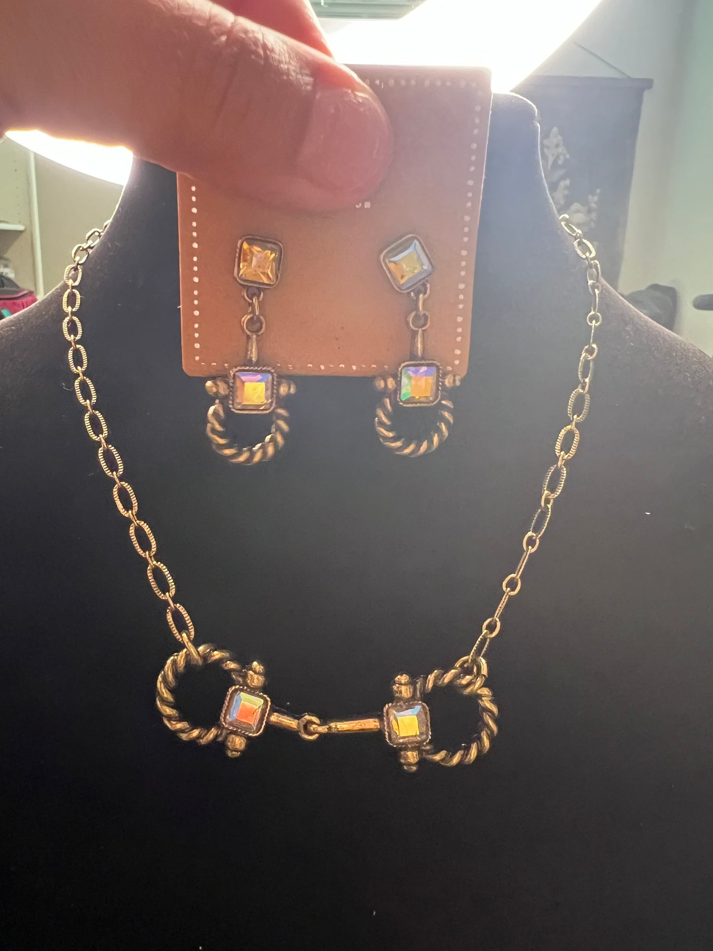 Bit necklace with matching earrings