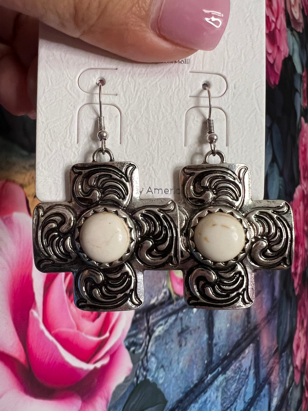 Earrings - Silver Cross earrings