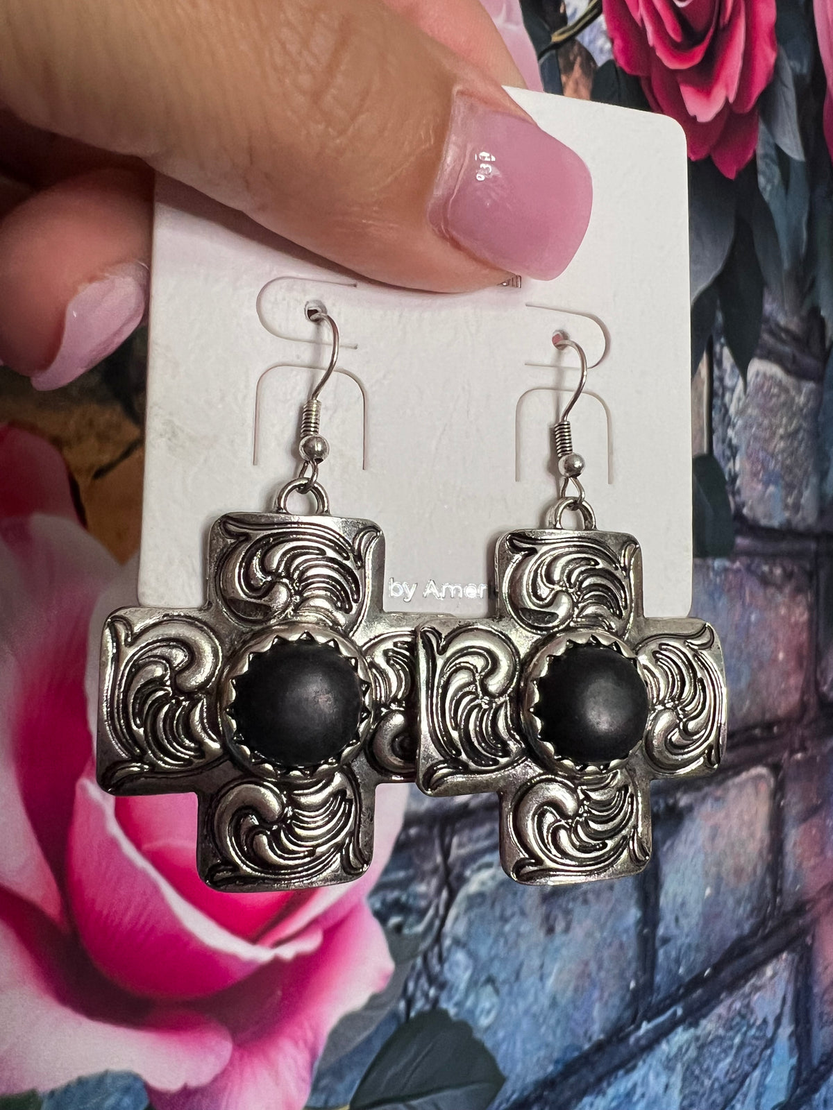 Earrings - Silver Cross earrings