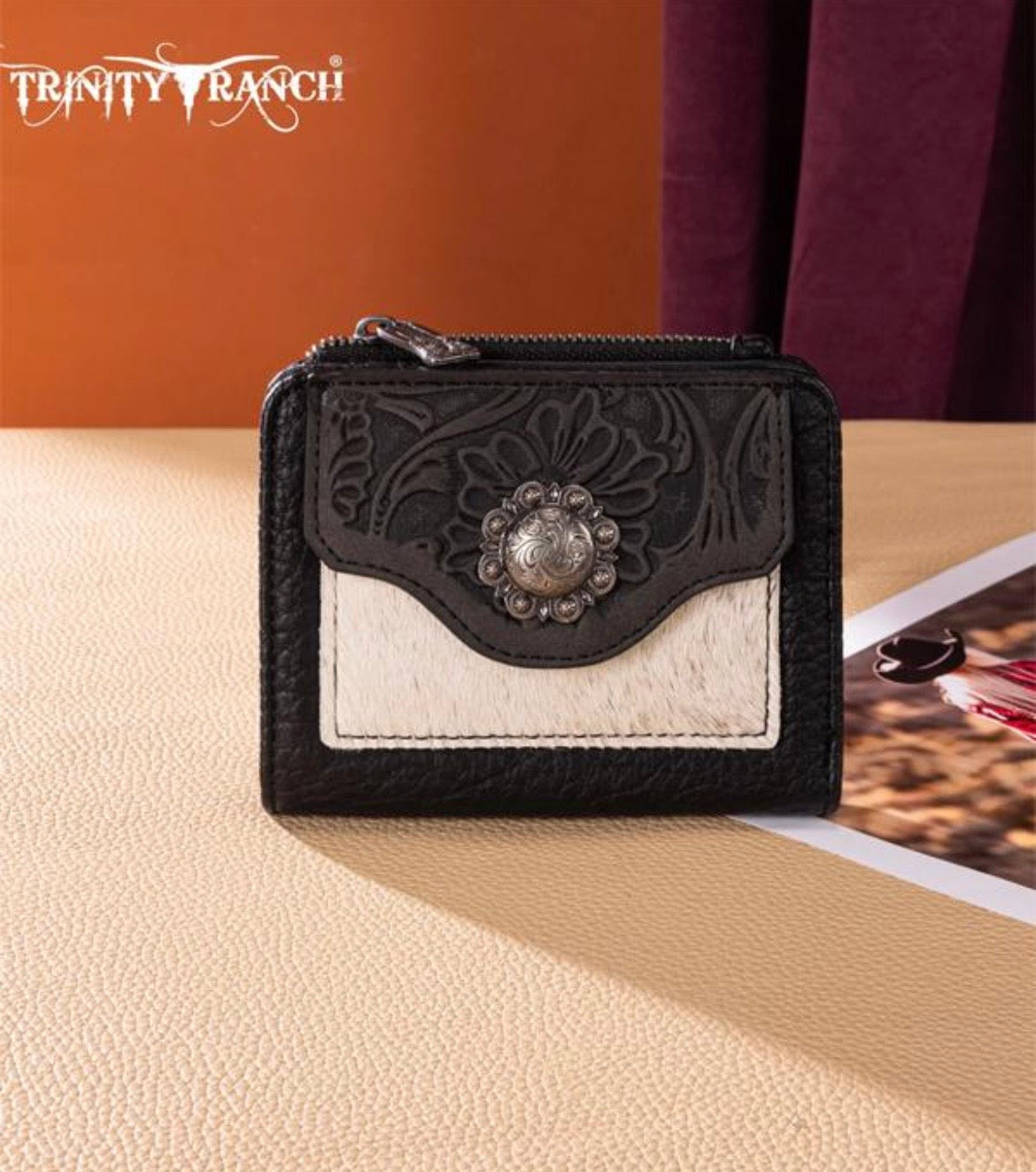 Trinity Ranch Cowhide Tolled Wallet