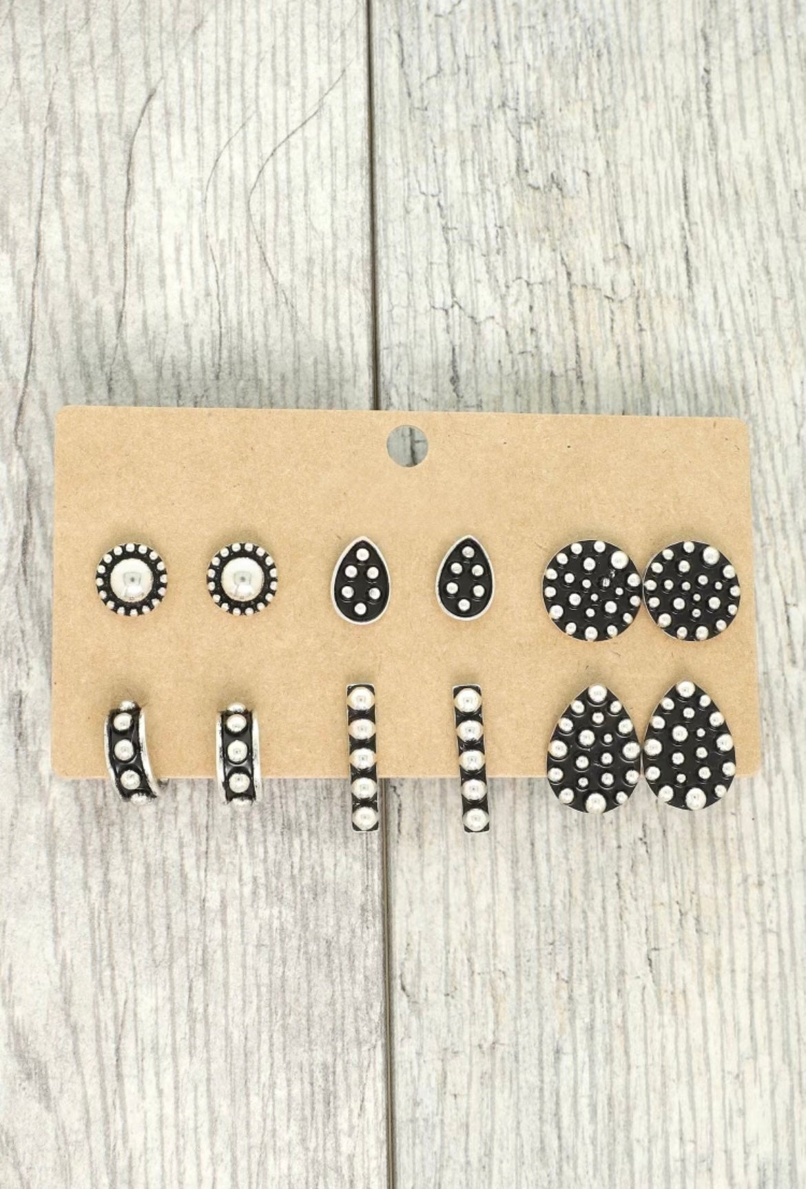 Pallet of cute earrings in different styles and sizes