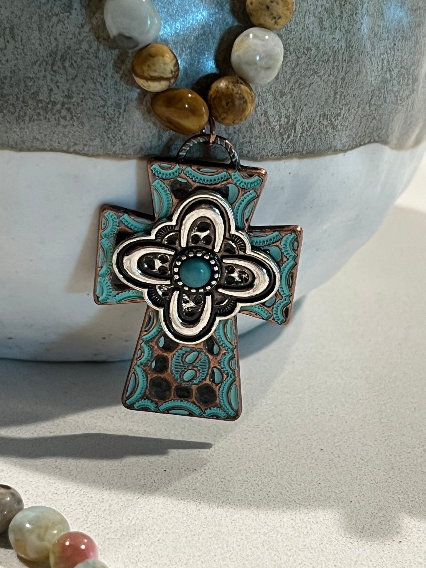 “Rooted in Grace” Cross Necklace & Bracelet Set