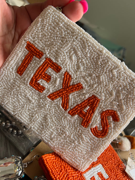 WHITE TEXAS PRIDE COIN PURSE