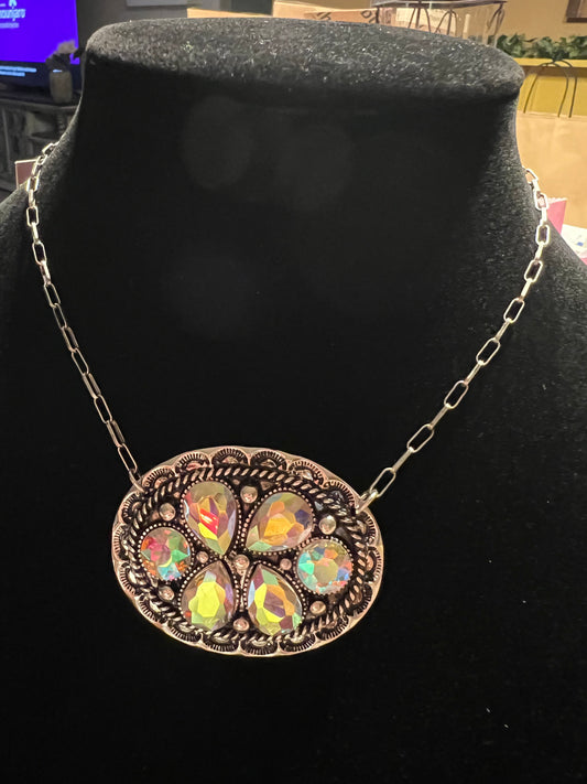 Gorgeous oval concho necklace