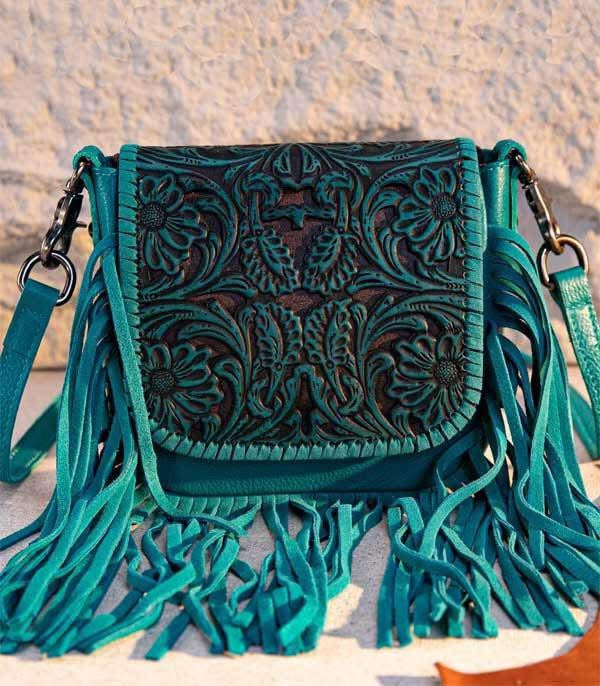 MW Crossbody Turquoise tassle bag
