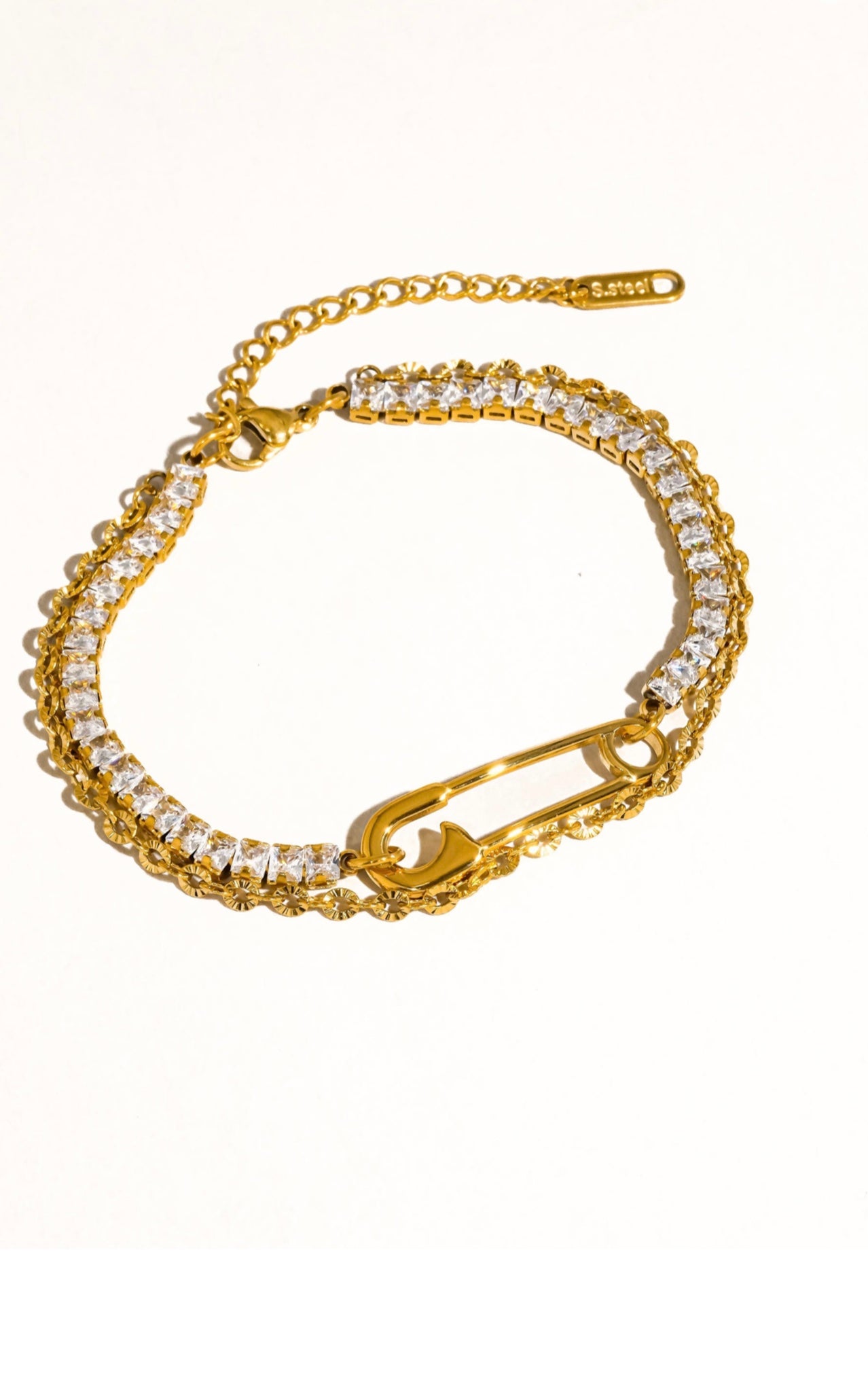 The Ashly Glam Rhinestone Clip Bracelet