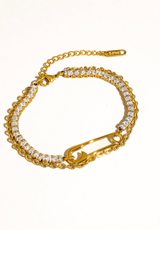 The Ashly Glam Rhinestone Clip Bracelet