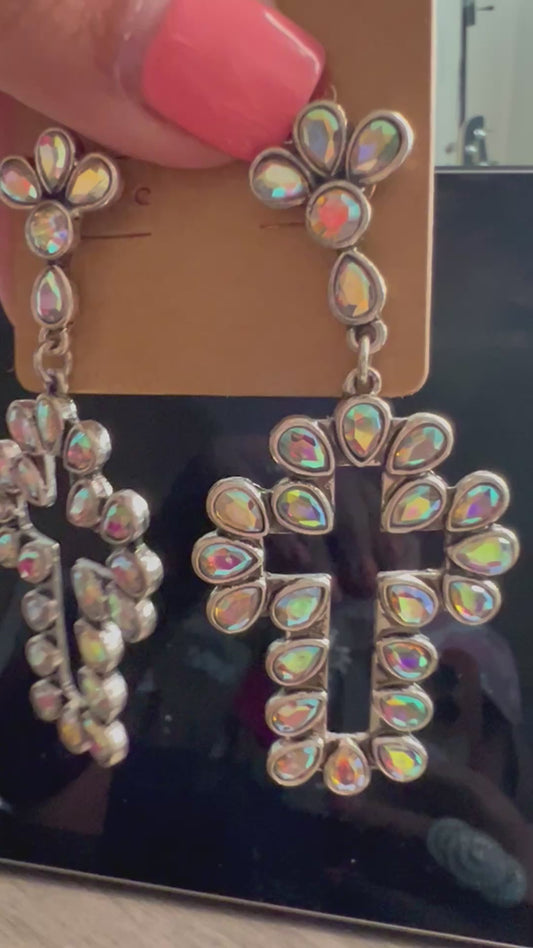 Stunning Hollow Cross multi colored earrings