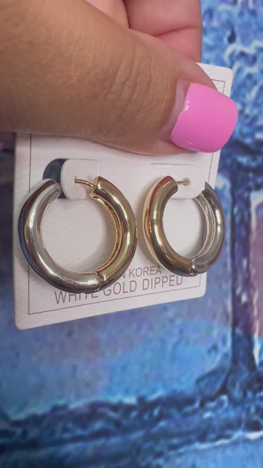 Earrings - Gold and Silver hoop earrings