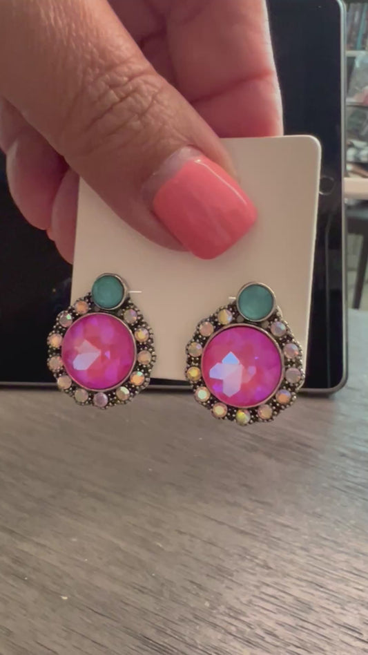 Cuteness overload Pink stud earrings