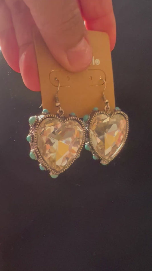 AB Heart Clear earrings